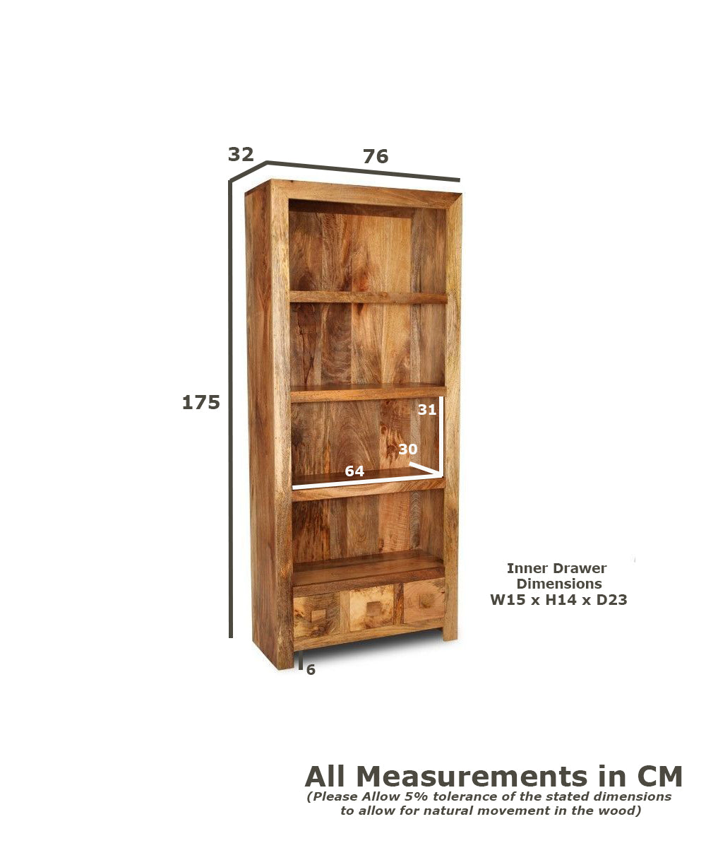 Light Dakota 76cm 3 Drawer Bookcase