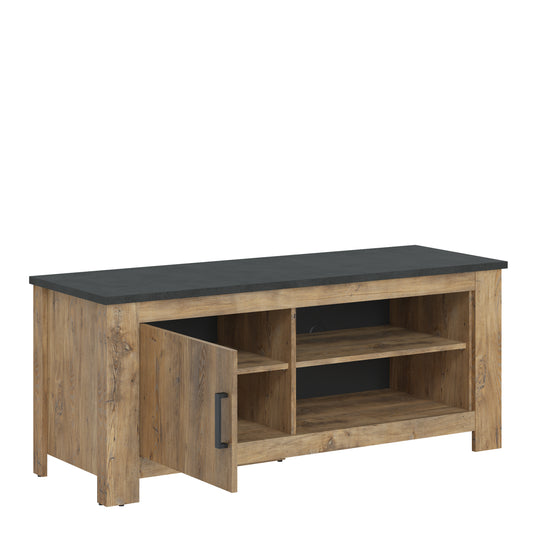 Rapallo 138cm TV Cabinet 1 Door Chestnut and Matera Grey