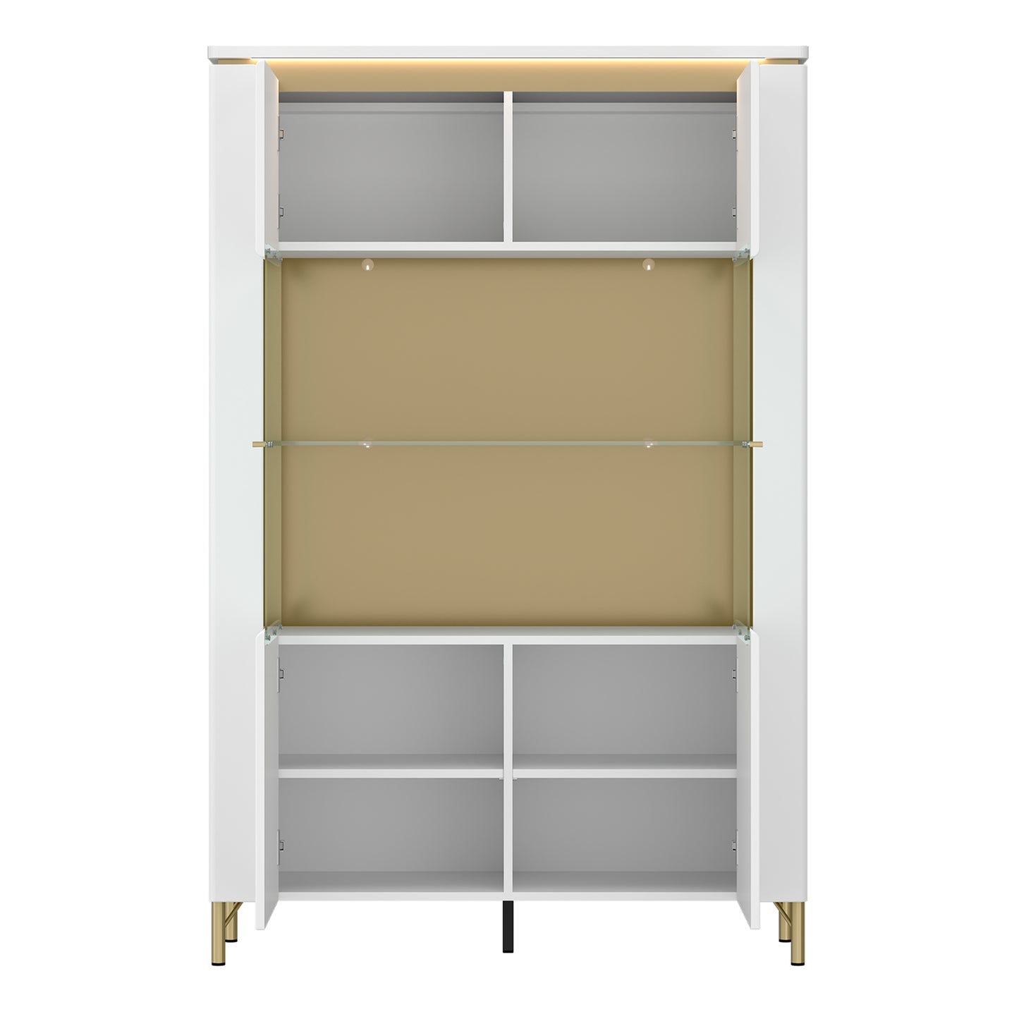 Lazio Vitrin 2 Door in Alpine White/White Gloss