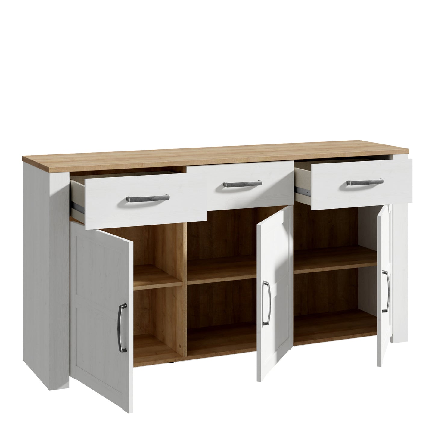 Bohol Sideboard 3 Drawer 3 Door in White Oak
