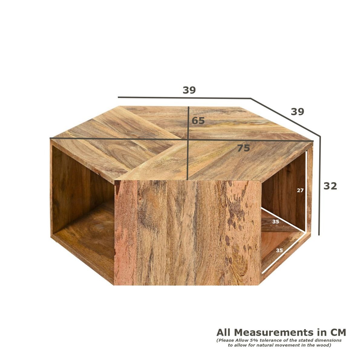 Geo Light Mango Hexagon Coffee Table