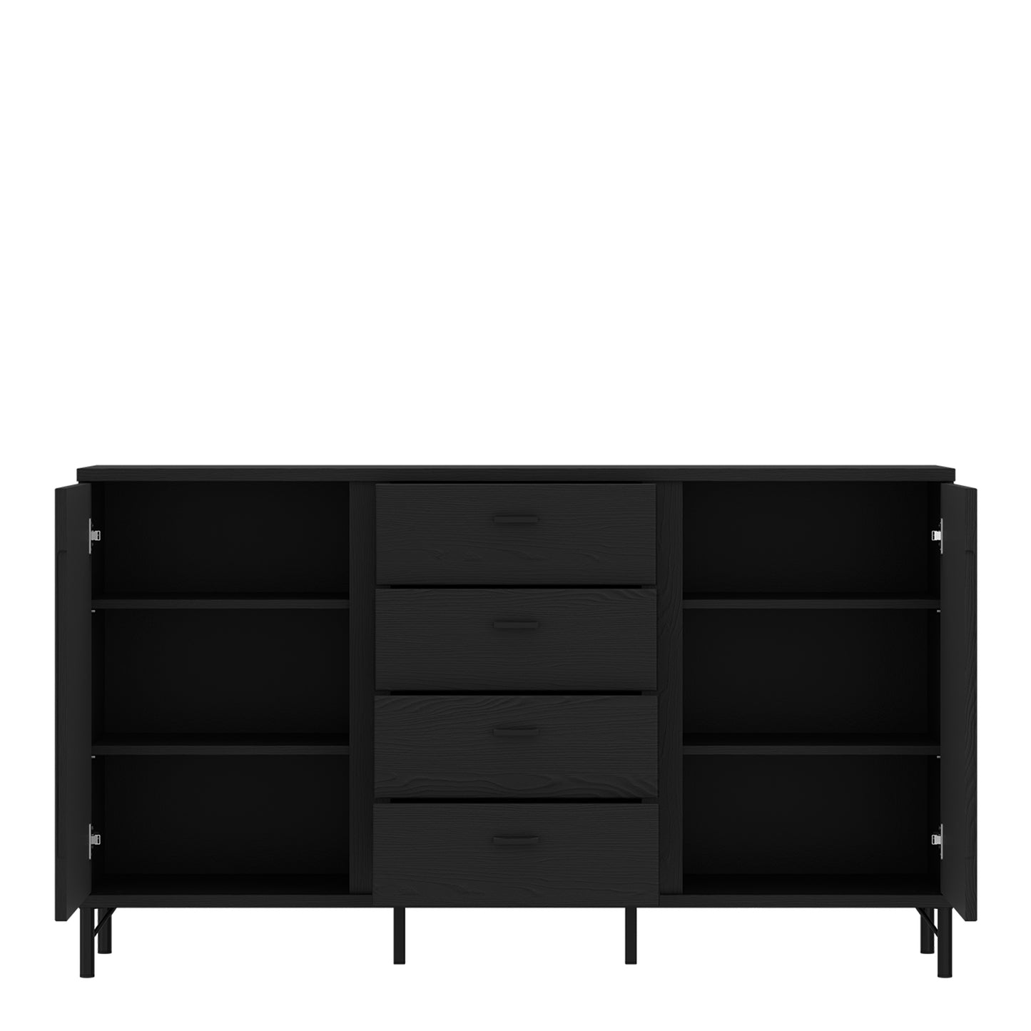 Lusaka Sideboard 2 Door 4 Drawer in Black Graphite