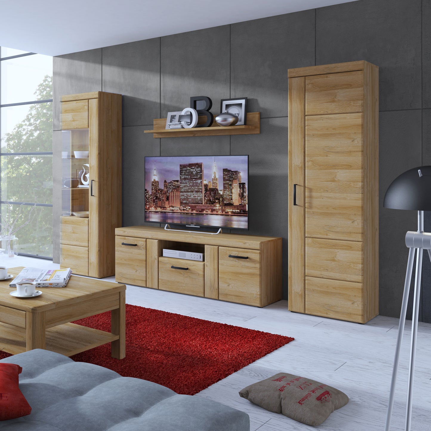 Cortina Tall Cupboard (RH) in Grandson Oak