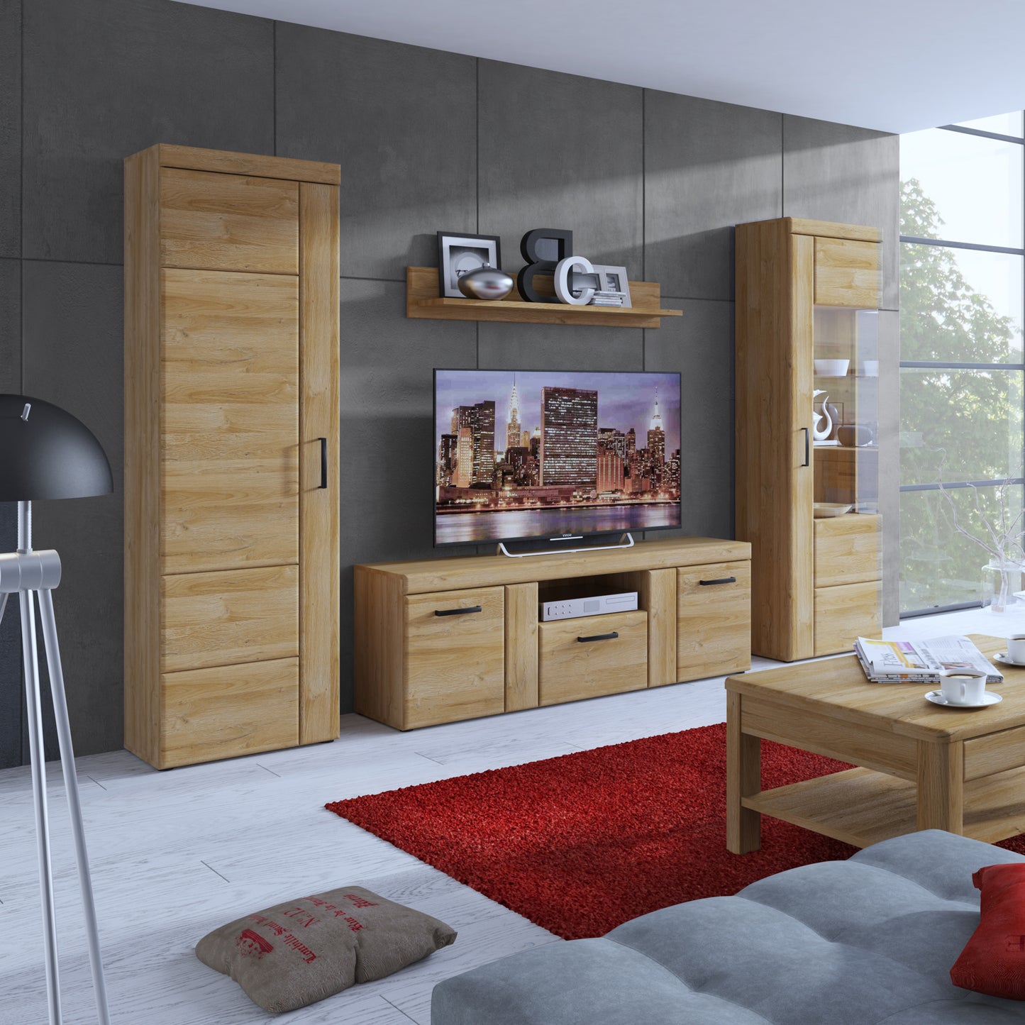 Cortina Tall Cupboard (LH) in Grandson Oak