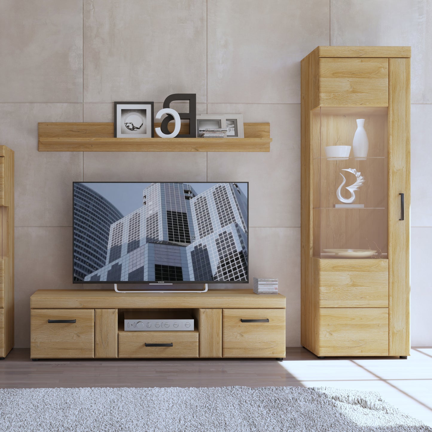 Cortina Wall Shelf 117cm in Grandson Oak