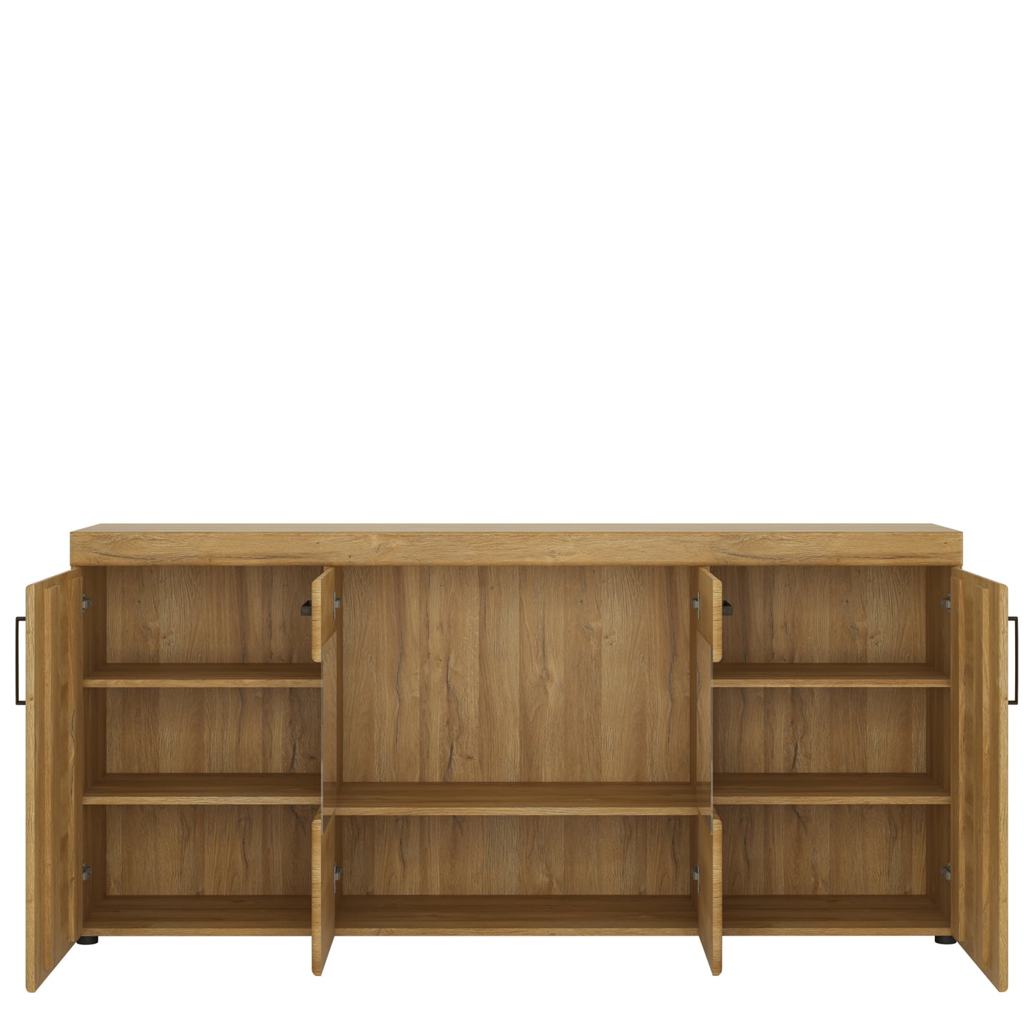 Cortina 4 Door Wide Glazed Sideboard in Grandson Oak