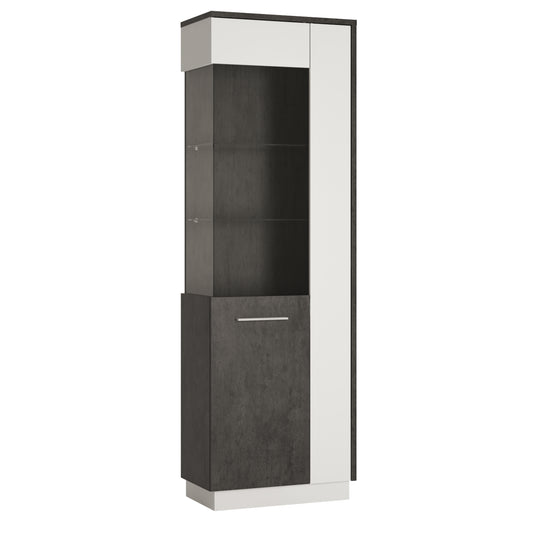 Zingaro Tall Glazed Display Cabinet Left Hand