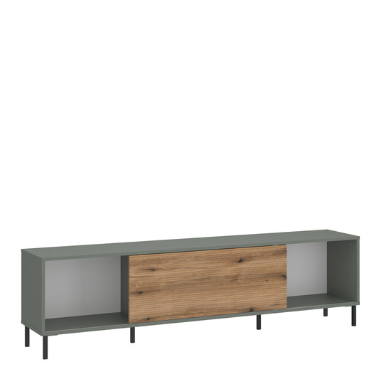 Darwin TV Cabinet 1 door 50cm High in Green/Oak