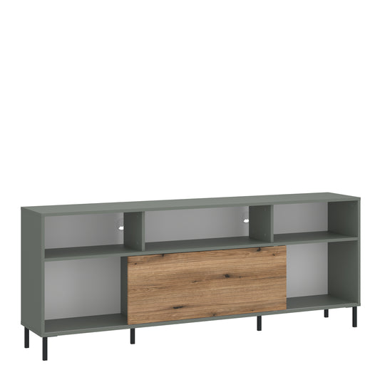 Darwin TV Cabinet 1 door 73cm High in Green/Oak