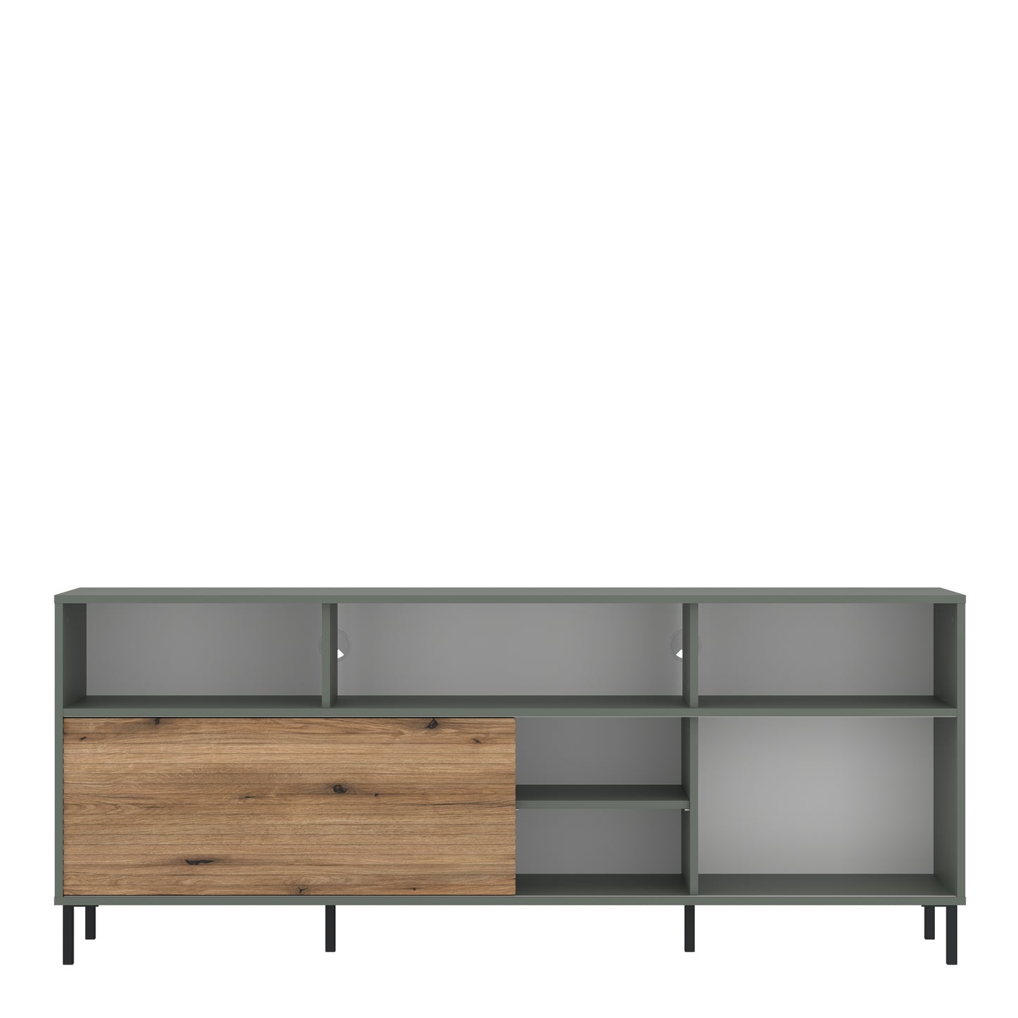 Darwin TV Cabinet 1 door 73cm High in Green/Oak