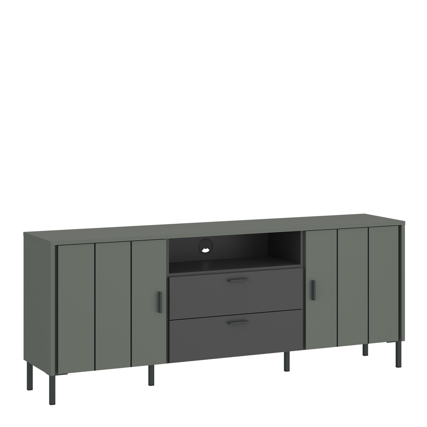 Arundel Tv Cabinet  2 Door 2 Drawer 173cm wide 65cm High in Green/Grey
