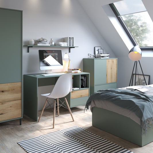 Darwin Desk 2 Drawer in Green Oak