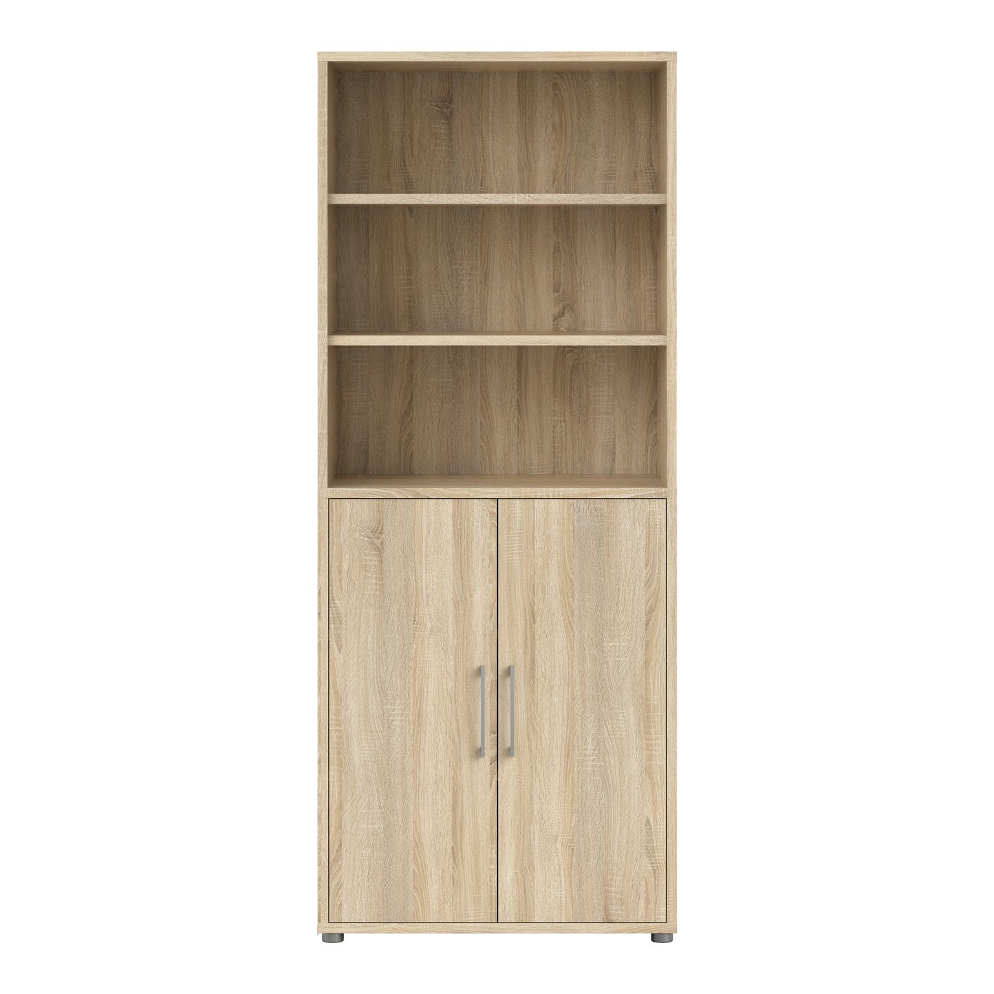 Prima Bookcase 2 Shelves with 2 Drawers 2 File Drawers in Oak