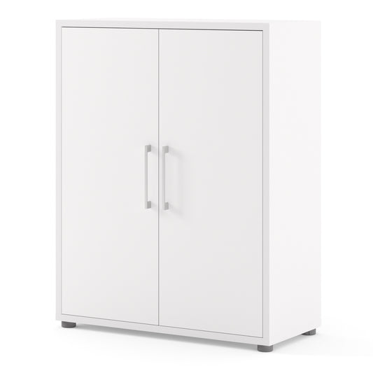 Prima Bookcase with 2 Shelves and 2 Doors in White