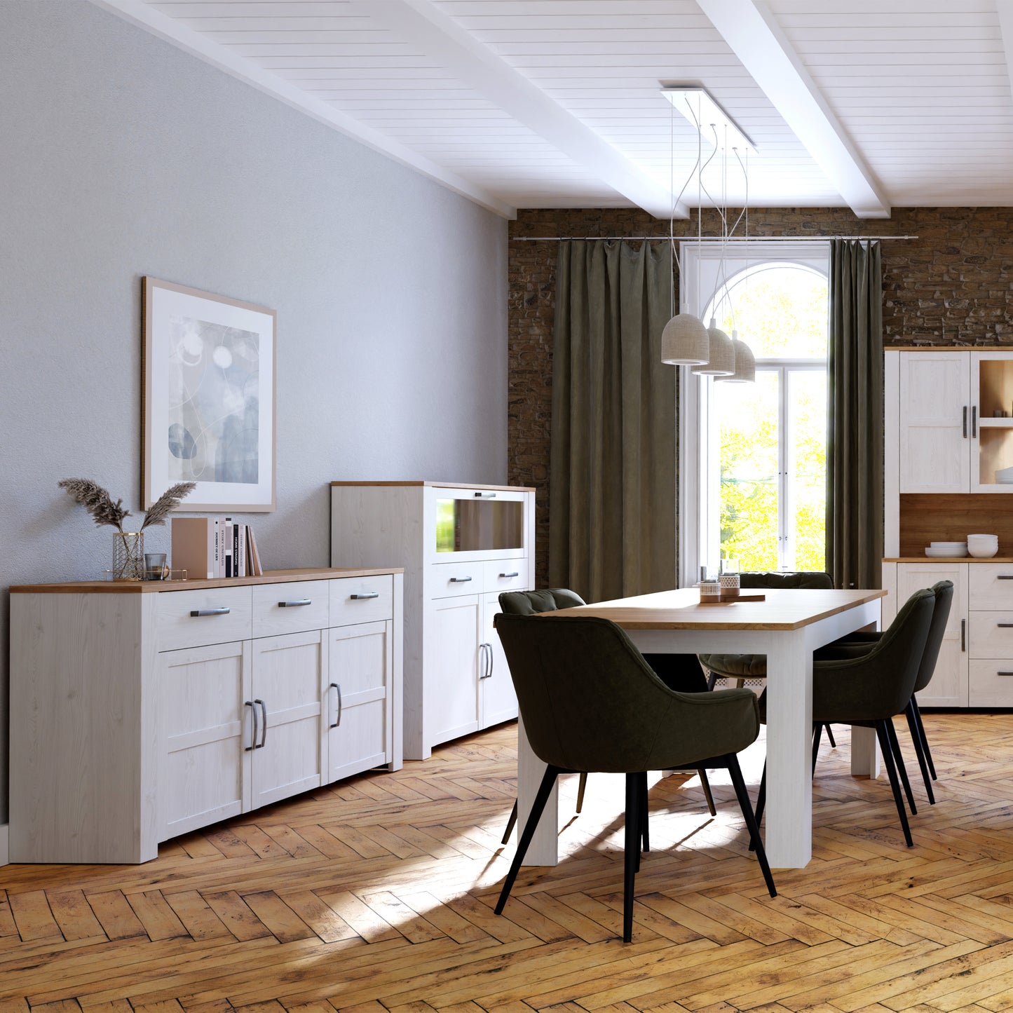 Bohol Sideboard 3 Drawer 3 Door in White Oak