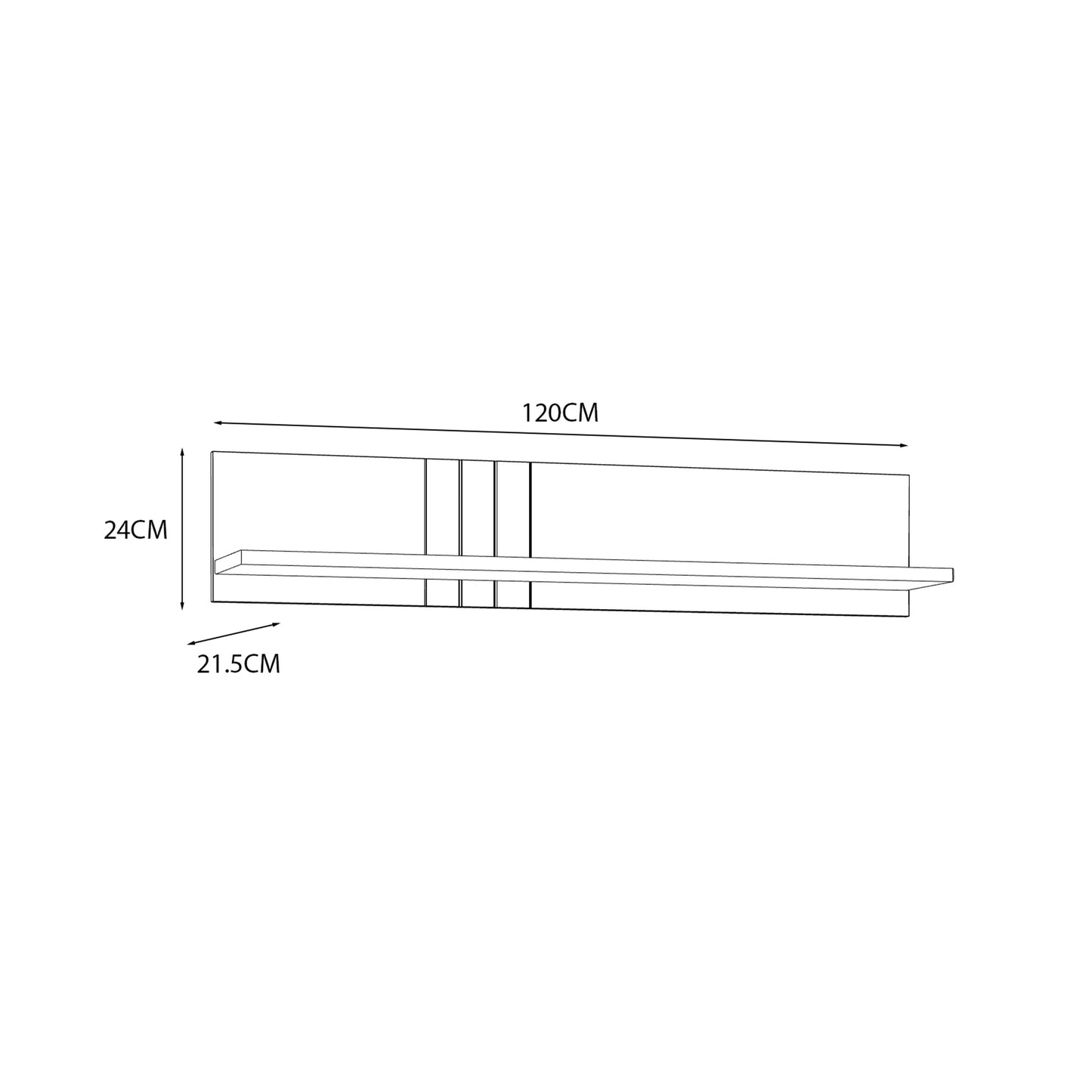 Grafton Wall Shelf In Cream and Oak