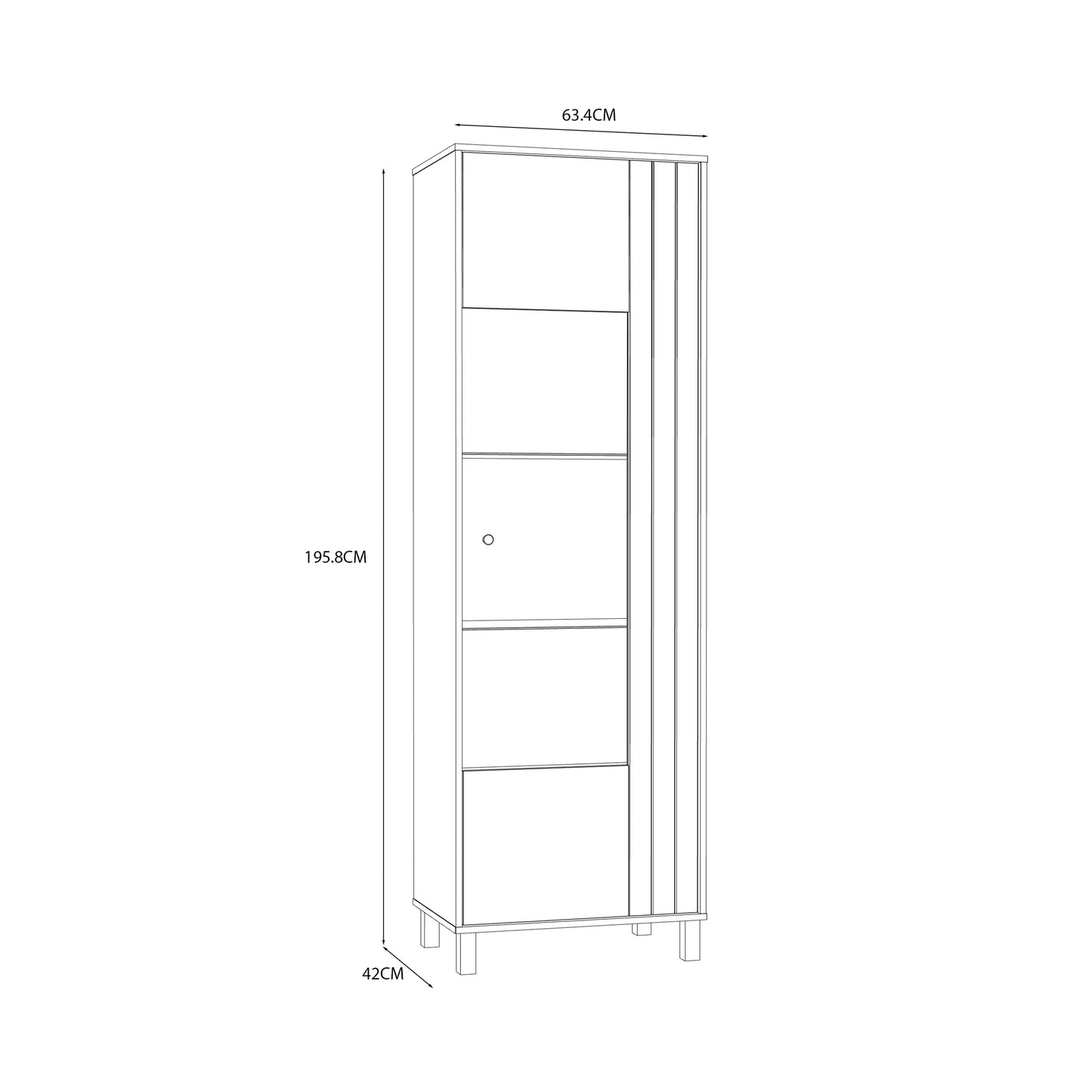 Grafton Glass Door Display Cabinet in Cream and Oak