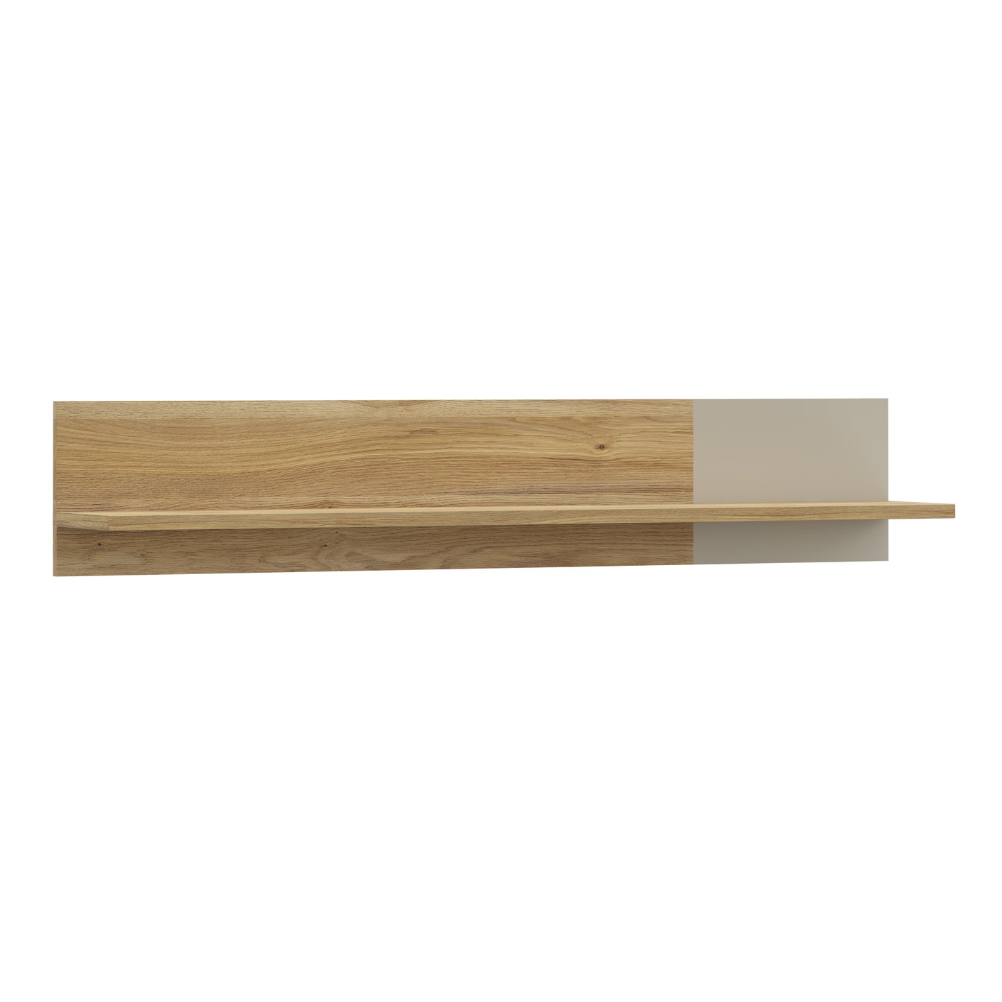 Bixbite Wall Shelf with Sliding Panel in Mauvella Oak and Sand
