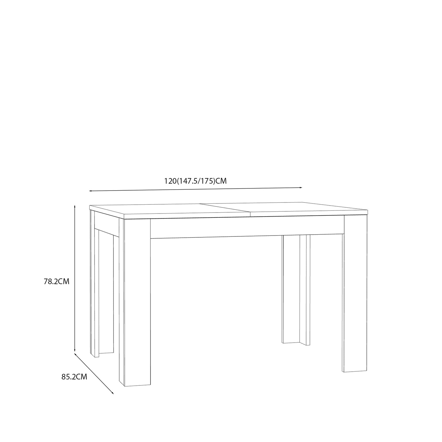 Grafton Extending Dining Table in Oak 120-175cm