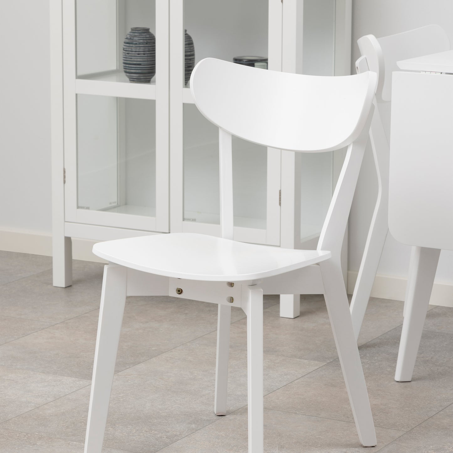 Roxby Square Dining Table in White 120x80cm includes 4 Roxby Dining Chairs in White