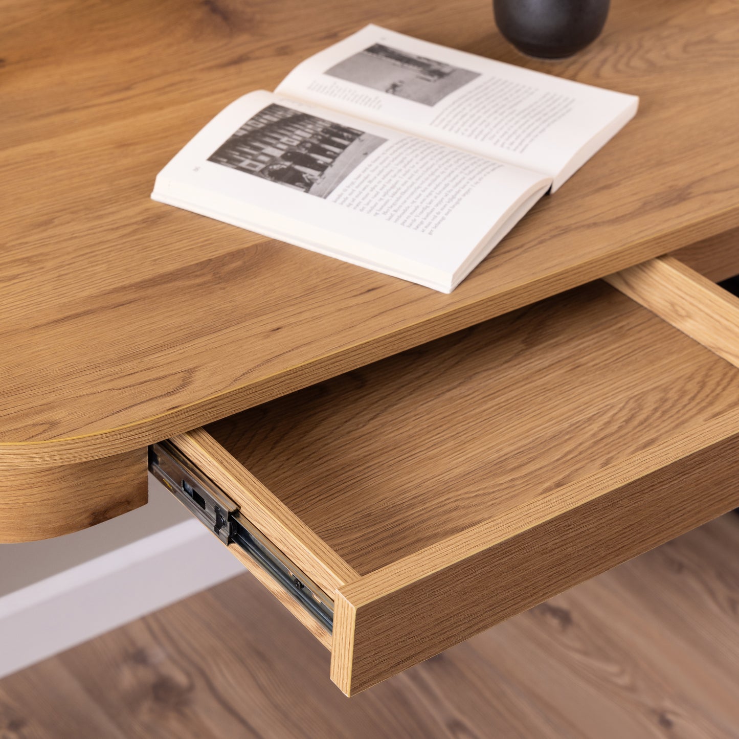 Blueton Desk with 2 Drawers in Black and Oak