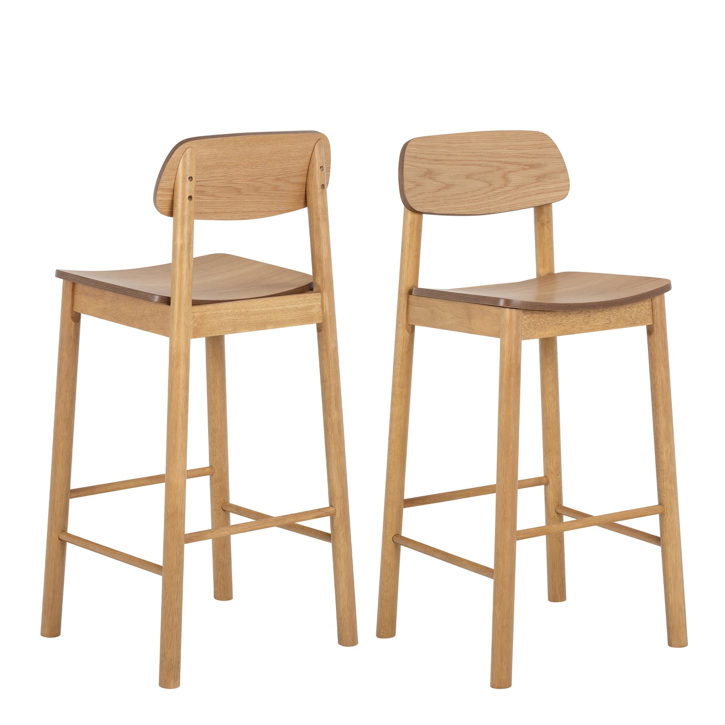 Barlow Bar Table in Matt Oak includes 2 Barlow Bar stool in matt oak