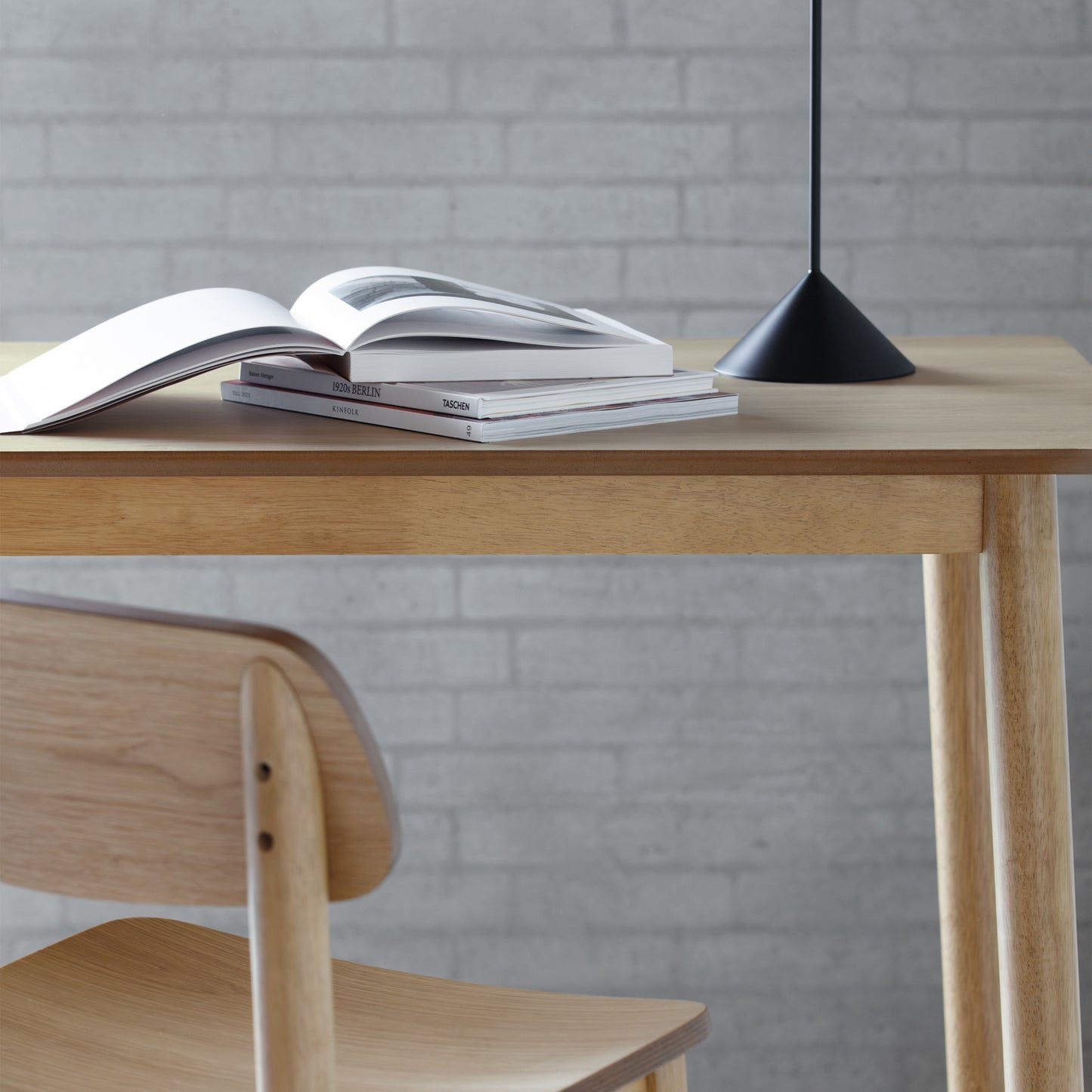 Barlow Rectangular Dining Table in Matt Oak 120x80cm includes 4 Barlow Dining chair in Matt Oak
