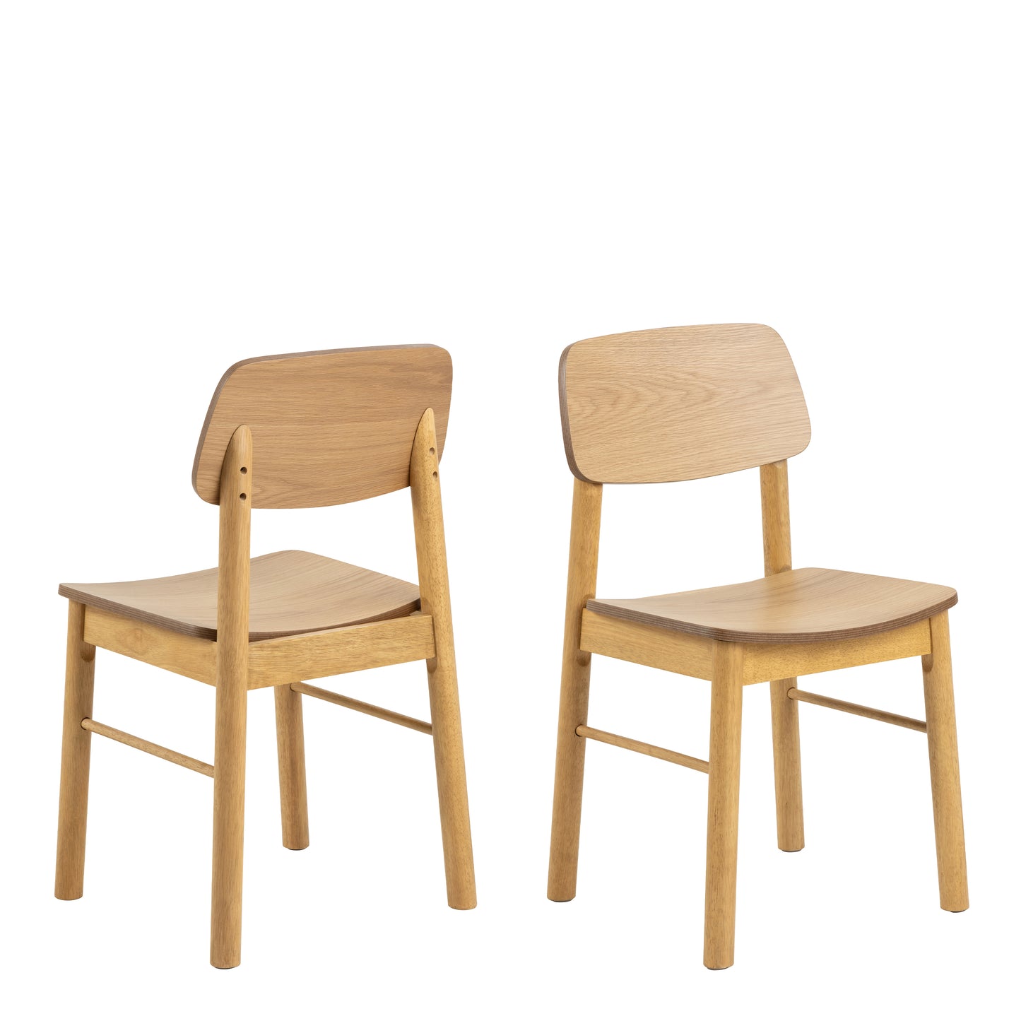 Barlow Rectangular Dining Table in Matt Oak 120x80cm includes 4 Barlow Dining chair in Matt Oak