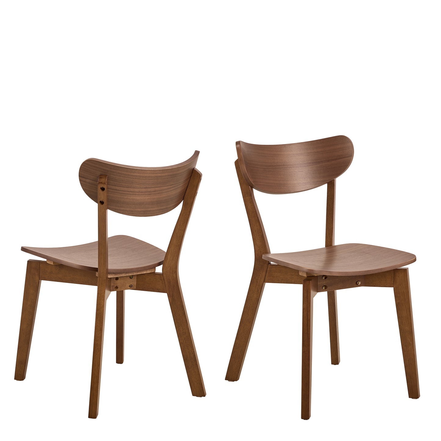 Roxby Round Dining Table in Walnut 120x120cm Includes 4 Roxby Dining Chairs in Walnut