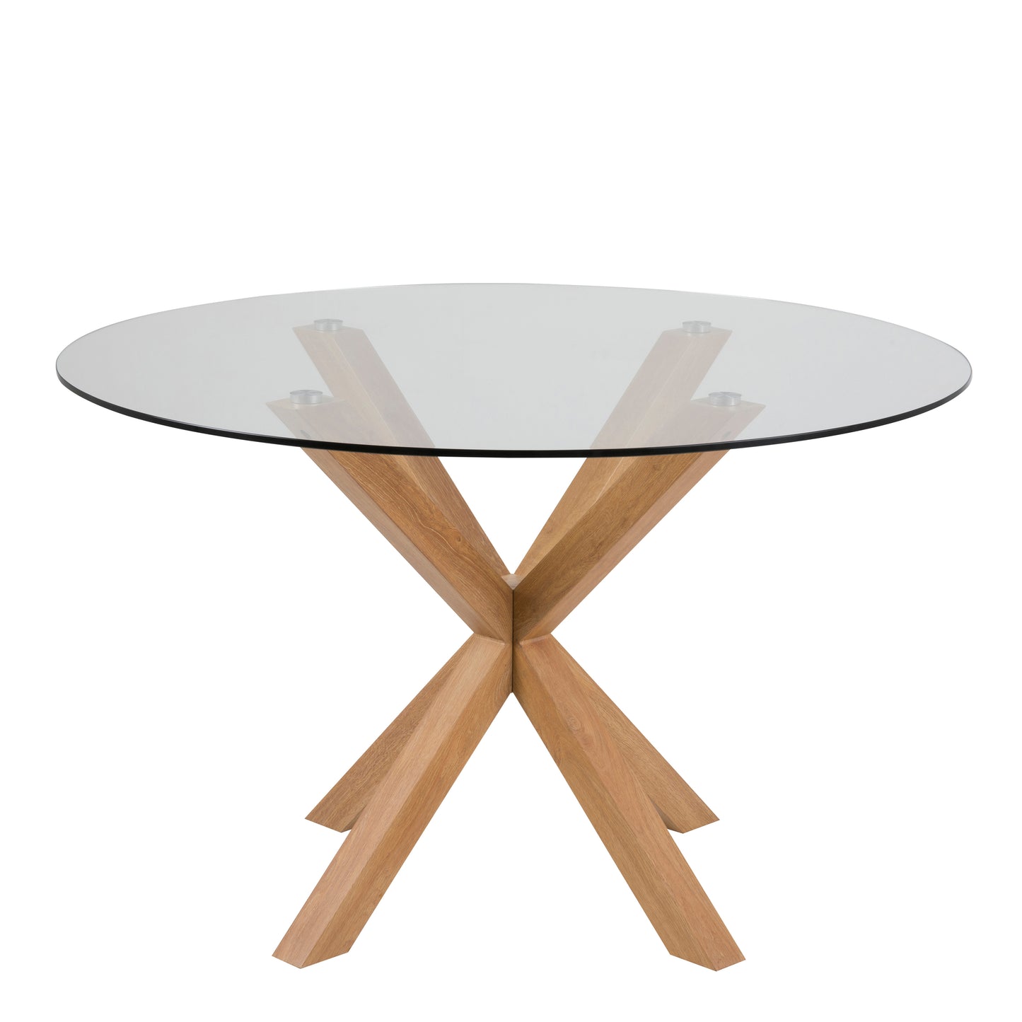 Heaven Round Dining Table with Glass Top 119cm
