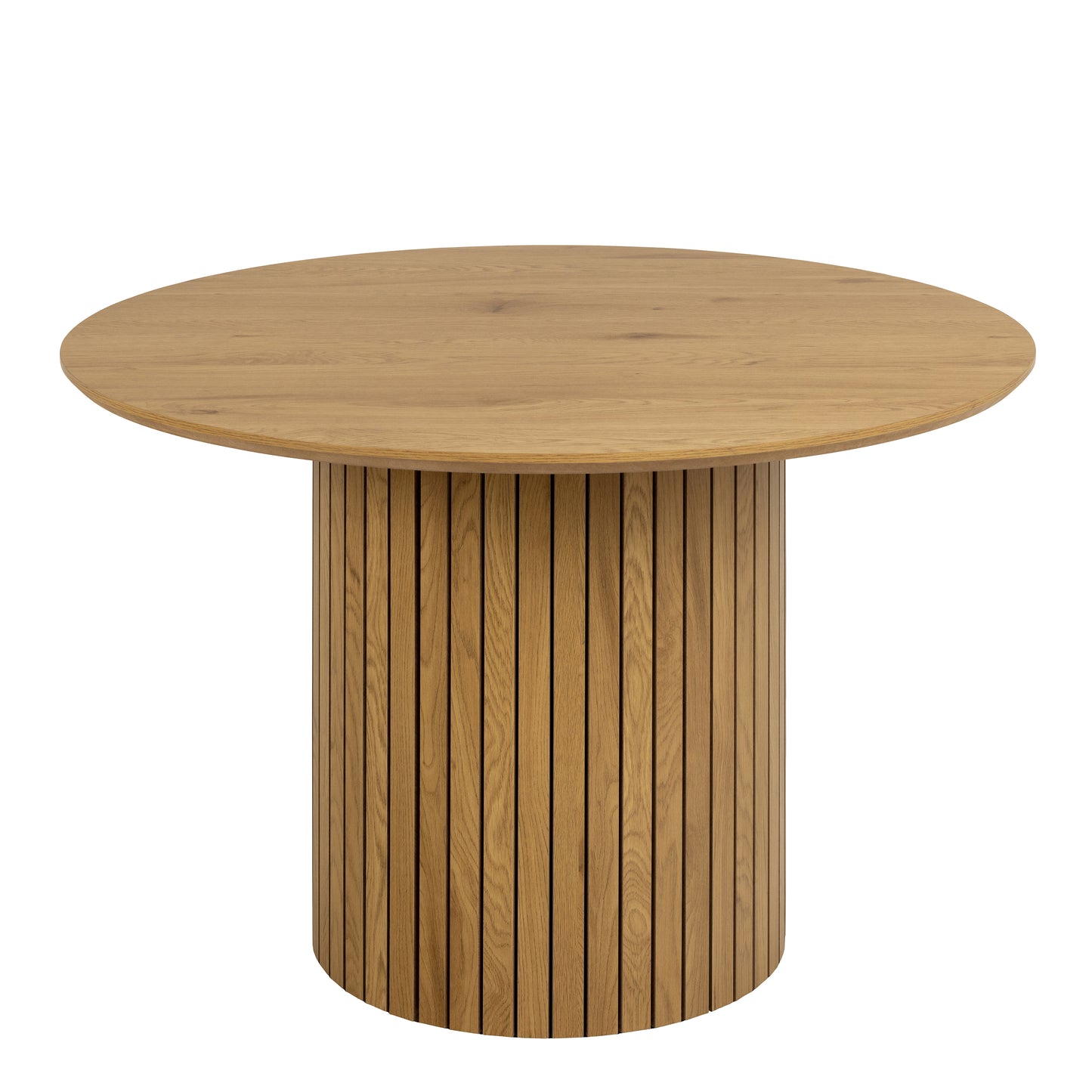 Yale Dining Table in Oak 120cm includes 4 Adele Fabric Dining Chairs in Light Brown Fabric