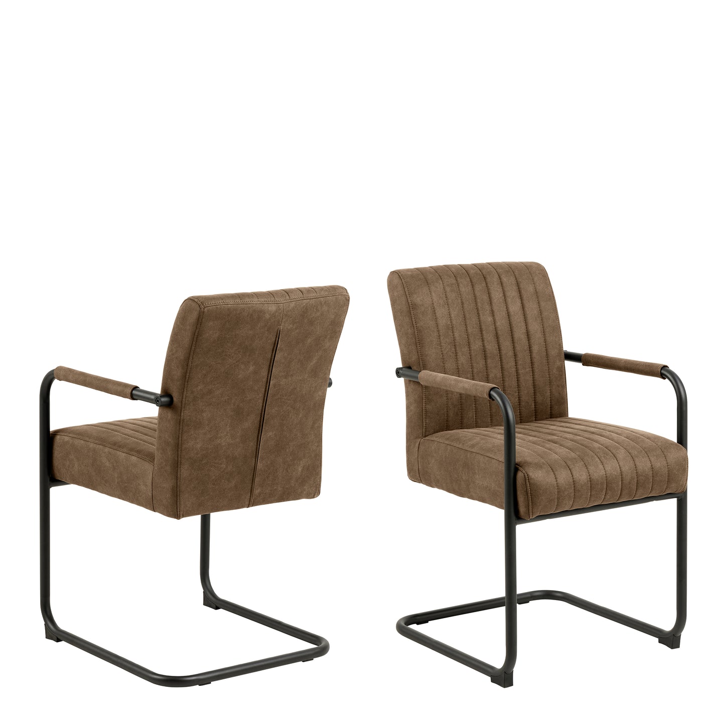 Yale Dining Table in Oak 120cm includes 4 Adele Fabric Dining Chairs in Light Brown Fabric