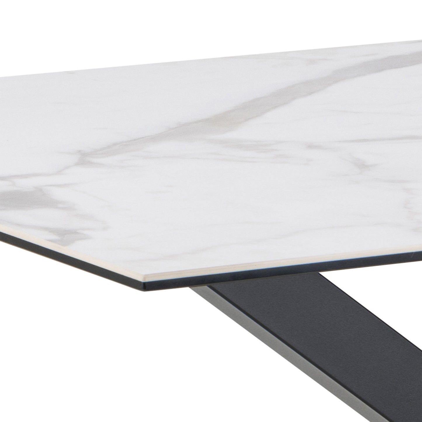 Heaven Dining Table Ceramic White top 135x80cm includes 4 Alonso Swivel Cream Dining Chairs includes Armrest