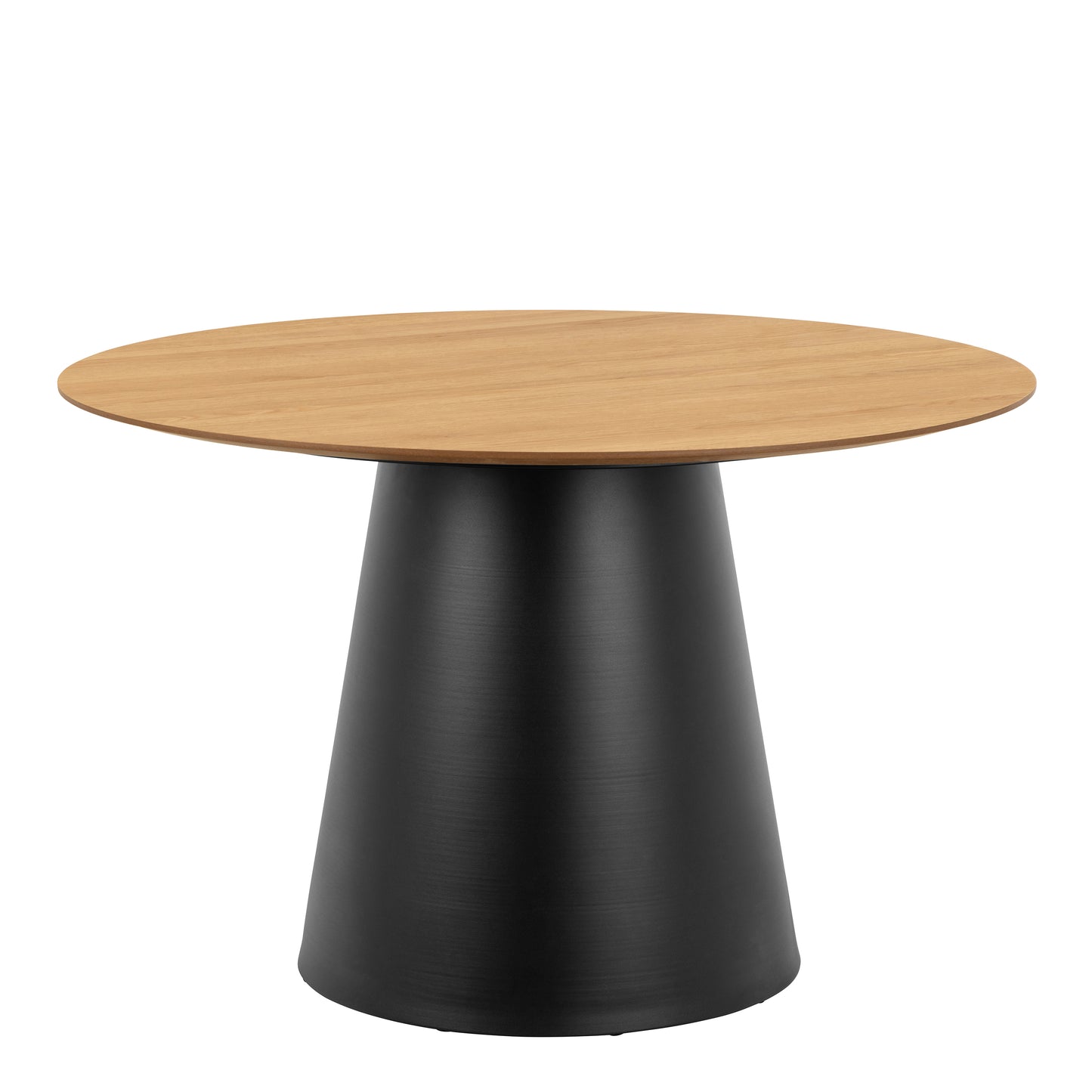 Soli Round Table in Oak/Black 120x75cm includes 4 Darlene Dining Chairs includes Armrest and Swivel Function in Beige