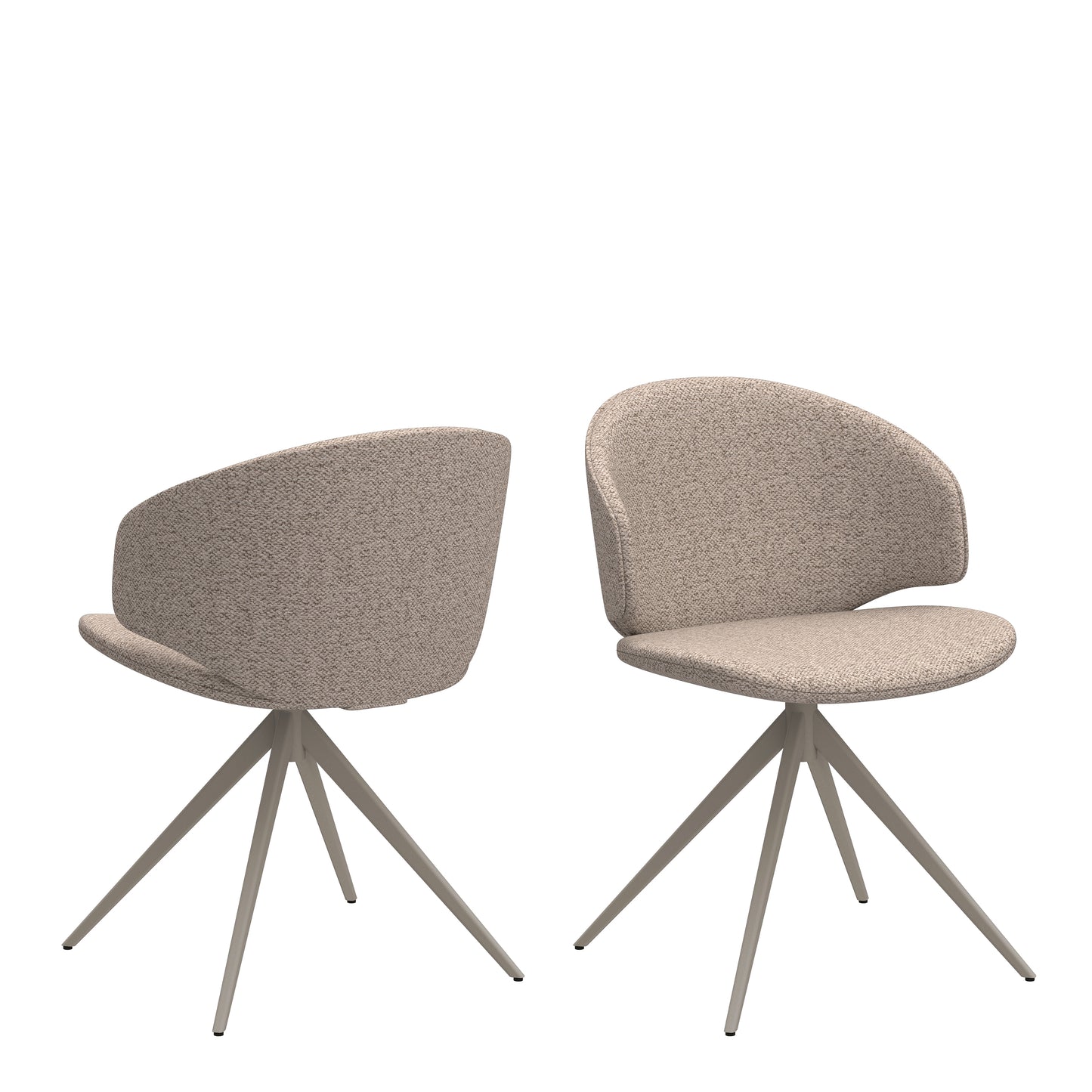 Soli Round Dining Table in Oak/Grey 120cm includes 4 Ella Swivel Beige Dining Chairs
