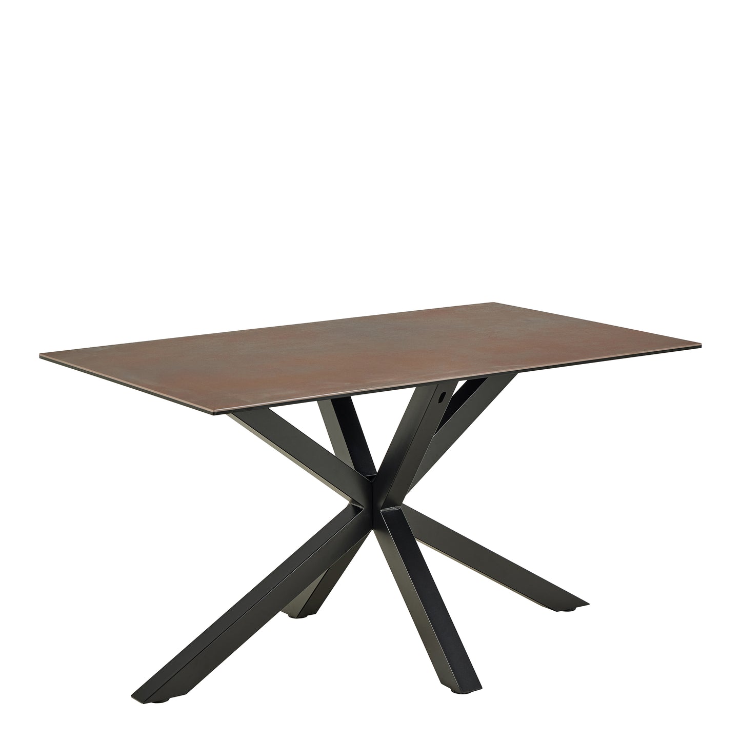 Heaven Dining Table includes Ceramic Rusty Brown Top 135x80cm includes 4 Dean Beige swivel Dining chairs