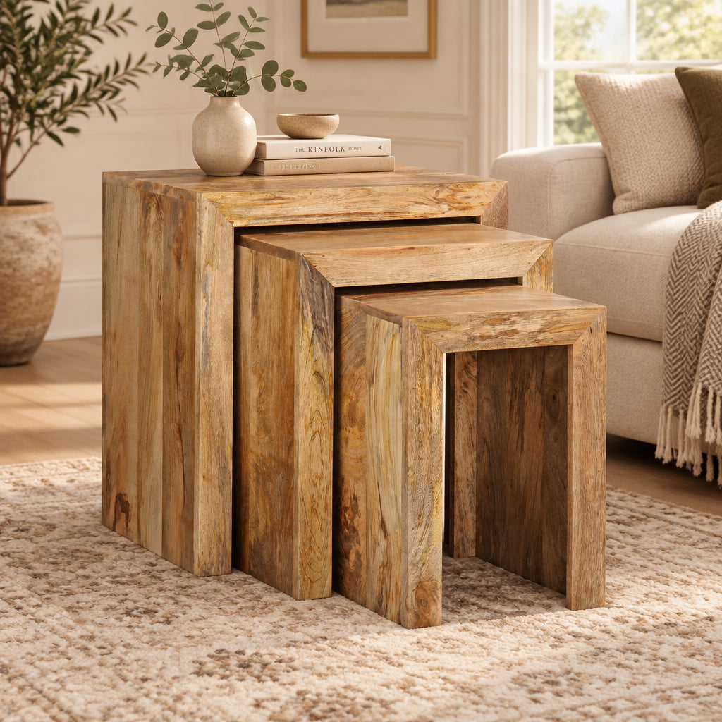 Light Mango Wood Chunky Nest