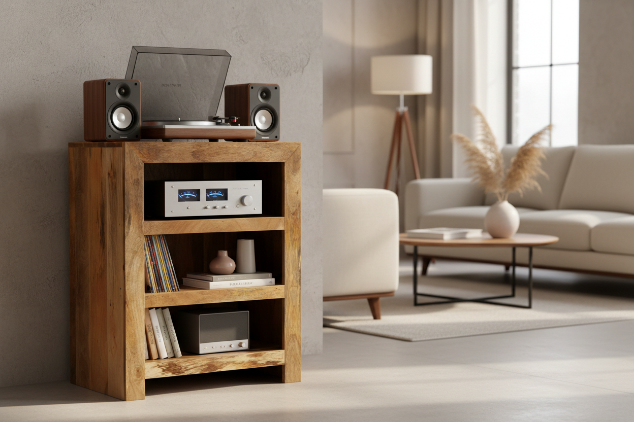 Light Dakota Mango Wood 60cm Hi-fi unit