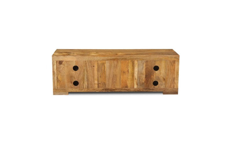 Light Mango Wood 170cm 2 Drawer Media Unit