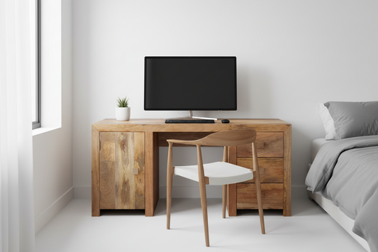 Light Dakota Mango Wood 160cm office desk