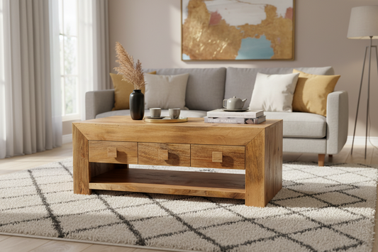 Light Dakota 110cm 6 Drawer Coffee Table