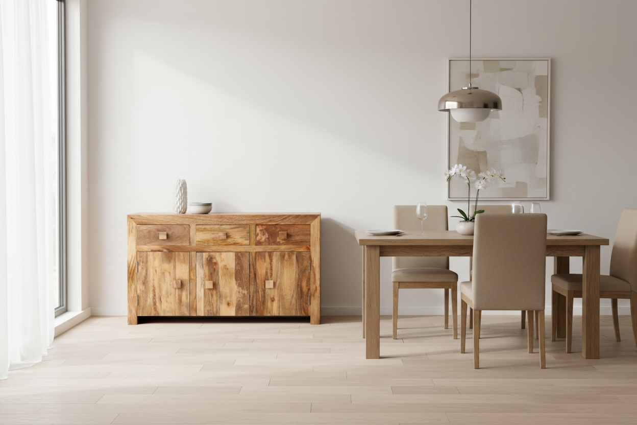 Light Dakota 140cm 3 Cupboard Sideboard